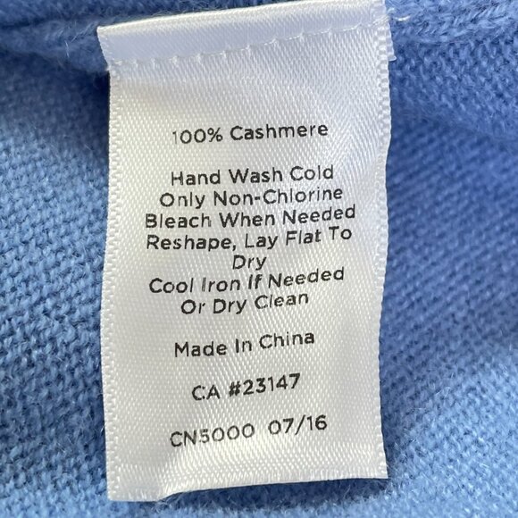 NWOT Talbots 100% Cashmere Periwinkle Blue Turtleneck Sweater Luxe Soft Knit L - Picture 8 of 9